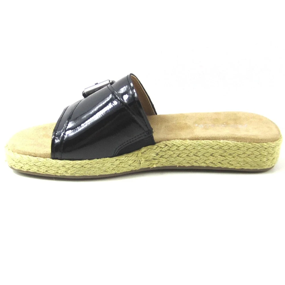 Aerosoles Glorify Women's Black Espadrille Platform Sandal‎ Buckle Size 9 M
